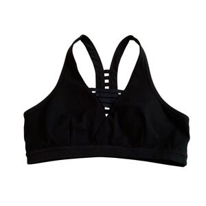 Abercrombie & Fitch Racer Back Run Bra Sz M Black Gym Fitness Workout Sporty